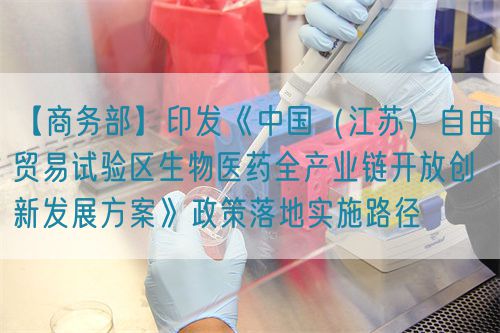 【商務部】印發(fā)《中國（江蘇）自由貿(mào)易試驗區(qū)生物醫(yī)藥全產(chǎn)業(yè)鏈開放創(chuàng)新發(fā)展方案》政策落地實施路徑?(圖1)